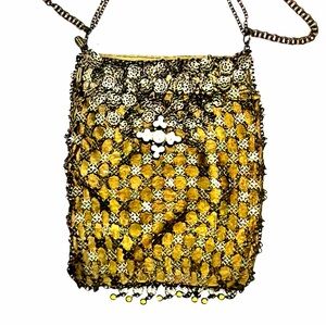 Kenny Ma San Francisco Vintage Evening Bag | Gold Metal Crystal Fringe